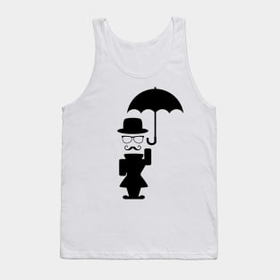 Fun drawing of a gentleman holding an umbrella Tank Top